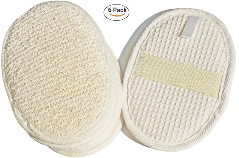 JINS-Hung 6Pack (Large 6.3x4.3 inches) Exfoliating Face Body Pad (100% Soft Terry Cloth) Cloth Materials Loofah Sponge Scrubber Brush Close Skin for Men and Women When Bath Spa and Shower - Image 2